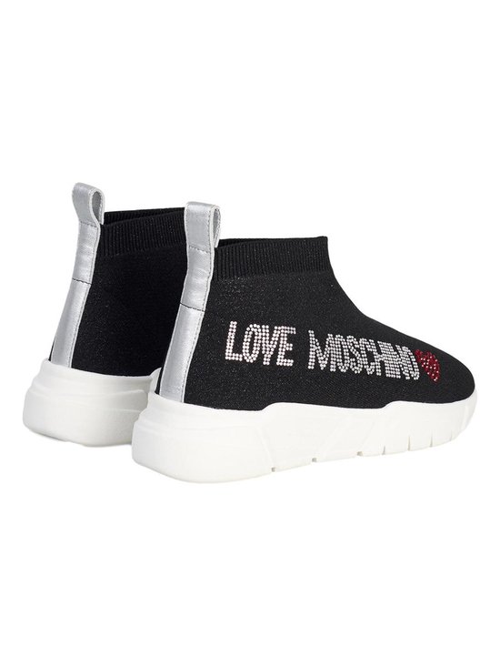 Love Moschino Sock Runner Low Glitter Black | bol.com