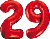 Folieballon 29 jaar rood 86cm