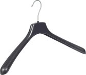 De Kledinghanger Gigant - 5 x Mantel / kostuumhanger kunststof zwart met schouderverbreding, 46 cm