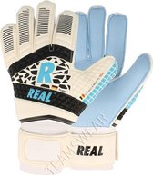 Real Aqua Keepershandschoenen Kinderen - Wit / Hemelsblauw / Zwart | Maat: 5