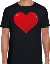 Hart cadeau t-shirt zwart voor heren XL