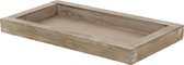 Kaarsenbord/plateau - rechthoekig - hout - naturel - 28 x 15 cm - Kaarsenonderzetter