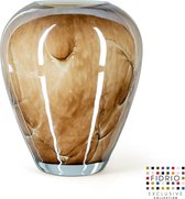 Design vaas Alore - Fidrio MARMI - glas, mondgeblazen bloemenvaas - hoogte 22 cm