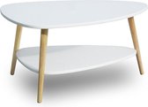 Houten salontafel - 90x67x45 cm - wit - 2 tafelbladen