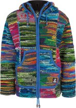 Gebreid Wollen Dames Vest van Schapenwol met Polyester Fleece voering en afneembare capuchon - SHAKALOHA - W Patch ZH FullMulti XL