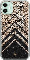 iPhone 11 hoesje siliconen - Chevron luipaard | Apple iPhone 11 case | TPU backcover transparant