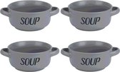 12x Bols à soupe en poterie grise 13,5 cm 470 ml - Articles de cuisine / cuisine - Vaisselle - Servir la soupe - Bols à soupe / bols à soupe 1 pièce