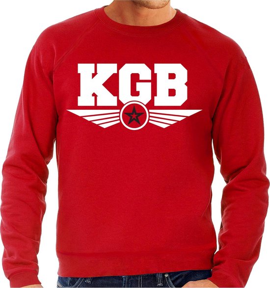 KGB agent verkleed sweater / trui rood voor heren - geheim agent - verkleed kostuum / verkleedkleding L