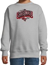 Merry Christmas Kerstsweater / Kerst trui grijs voor kinderen - Kerstkleding / Christmas outfit 9-11 jaar (134/146) - Kersttrui
