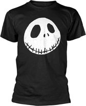 Nightmare Before Christmas, The Unisex Tshirt -L- CRACKED FACE SOLID Zwart