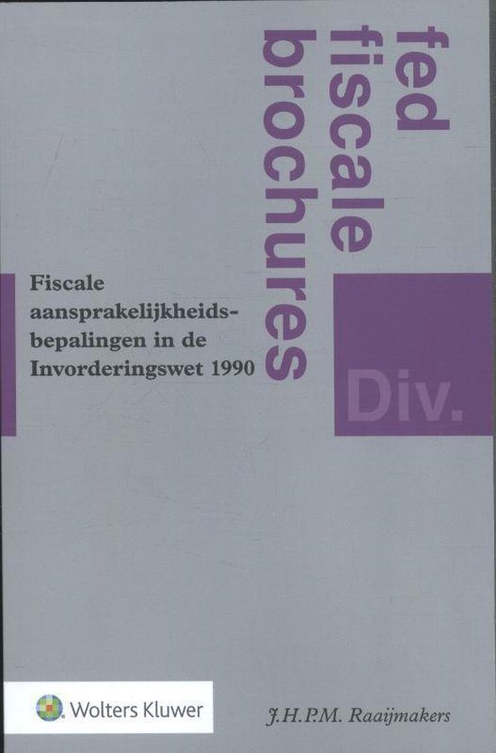 Fed fiscale brochures  -   Fiscale aansprakelijkheidsbepalin ... - cover