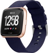 Versa nylon gesp band - blauw - Geschikt voor Fitbit