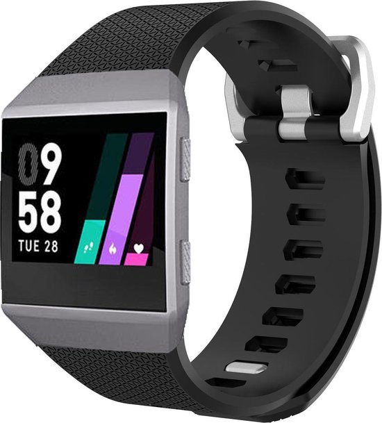 Bandje Voor Fitbit Ionic Sport Band - Zwart - Maat: ML - Horlogebandje, Armband