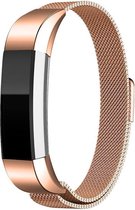 Alta milanese band - rose goud - Geschikt voor Fitbit - ML - Horlogeband Armband Polsband