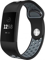 123Watches.nl Fitbit charge 3 sport band - zwart grijs - ML