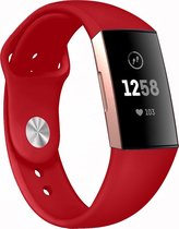 Charge 3 & 4 sport silicone band - rood - Geschikt voor Fitbit