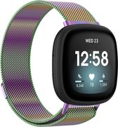 Bandje Voor Fitbit Versa 3 / Sense Milanese Band - Colorful (Veelkleurig) - Maat: SM - Horlogebandje, Armband