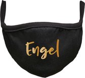 Engel Rustaagh kerst mondkapje - kerst - gezichtsmasker - wasbaar - niet medisch - zwart - tekst - bedrukt