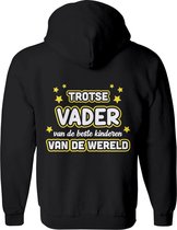 Vader vest  – Papa vest met capuchon Heren – Perfect Vaderdag Sweatvest  - Geschenk vest Cadeau – Hoodie met rits - Maat M