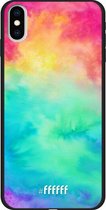 iPhone Xs Max Hoesje TPU Case - Rainbow Tie Dye #ffffff