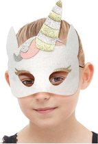 Smiffys - Unicorn Felt Masker Kinderen - Wit