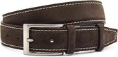 Gilmart Bruine suede heren riem - heren riem - 3.5 cm breed - Bruin - Echt Suede leder - Taille: 85cm - Totale lengte riem: 100cm