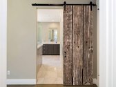 Sticky Decoration - Luxe Deursticker Sloophout planken bruintint verticaal - op maat voor jouw deur