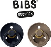 BIBS Fopspeen - Maat 2 (6-18 maanden) DUOPACK - Dark Denim & Dark Oak - BIBS tutjes - BIBS sucettes
