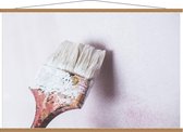 Schoolplaat – Witte Verfkwast - 120x80cm Foto op Textielposter (Wanddecoratie op Schoolplaat)