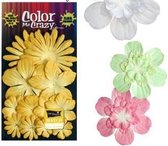 Petaloo Bloemen tulip yellow , Papieren Bloemen, scrapbooking