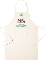mijncadeautje - keukenschort van Organisch katoen - Keep Calm and go Vegetarian - met voornaam