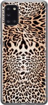 Samsung Galaxy A31 hoesje siliconen - Animal print - Soft Case Telefoonhoesje - Luipaardprint - Bruin