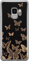 Samsung Galaxy S9 hoesje siliconen - Vlinders - Soft Case Telefoonhoesje - Print / Illustratie - Zwart