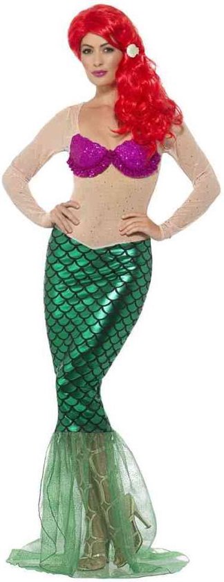 Smiffy's - Zeemeermin Kostuum - Zonder Meer Het Mooiste Zeemeermin - Vrouw - Groen - Extra Small - Carnavalskleding - Verkleedkleding