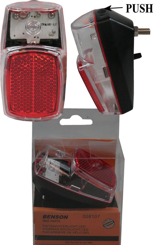 Fietsverlichting set klassieke koplamp en achterlicht - LED - universele fietsverlichting op batterij - voorlichten / achterlichten — afbeelding 4