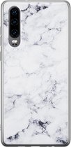 Huawei P30 hoesje - Marmer grijs - Soft Case Telefoonhoesje - Marmer - Grijs