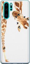 Huawei P30 Pro hoesje - Giraffe - Soft Case Telefoonhoesje - Giraffe - Bruin