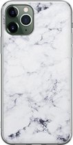 Leuke Telefoonhoesjes - Hoesje geschikt voor iPhone 11 Pro - Marmer grijs - Soft case - TPU - Marmer - Grijs