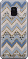 Samsung Galaxy A8 2018 hoesje siliconen - Retro zigzag - Soft Case Telefoonhoesje - Print / Illustratie - Multi