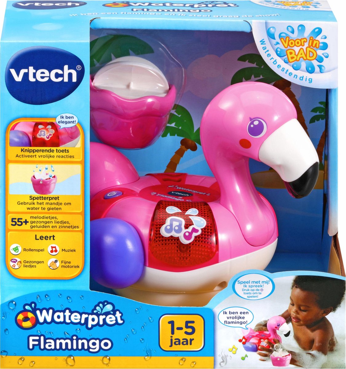 VTech Blub Blub Bad Waterpret Flamingo - Badspeeltjes - Badspeelgoed Baby  -... | bol.com