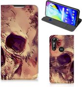 Smartphone Hoesje Motorola Moto G8 Power Wallet Case Skullhead