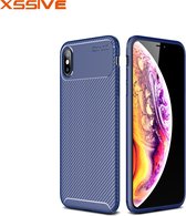 Xssive Carbon TPU Cover voor Apple iPhone XS Max - Blauw