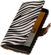 Wicked Narwal | Zebra bookstyle / book case/ wallet case Hoes voor sony Xperia E4 Wit