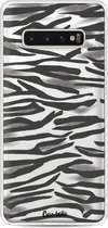 Casetastic Samsung Galaxy S10 Plus Hoesje - Softcover Hoesje met Design - Zebra Army Print