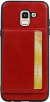 Wicked Narwal | Staand Back Cover 1 Pasjes voor Samsung Galaxy J6 Rood