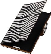 Wicked Narwal | Zebra bookstyle / book case/ wallet case Hoes voor Nokia Microsoft Lumia 930 Wit