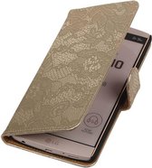 Wicked Narwal | Lace bookstyle / book case/ wallet case Hoes voor LG V10 Goud