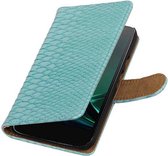 Wicked Narwal | Snake bookstyle / book case/ wallet case Hoes voor Motorola Moto G4 Play Turquoise