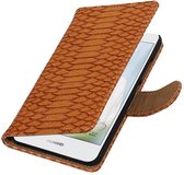Wicked Narwal | Snake bookstyle / book case/ wallet case Hoes voor Huawei Nova Bruin