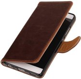 Wicked Narwal | Premium TPU PU Leder bookstyle / book case/ wallet case voor Huawei P9 Plus Mocca